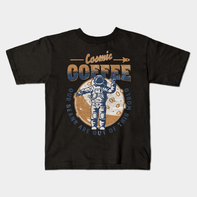 Cosmic Coffee Kids T-Shirt by The Atomic Robot